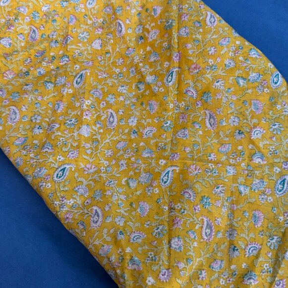 Free People * ANCHAL Vintage Silk Scarf * Yellow * 20" square NWT - Picture 7 of 10
